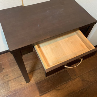 受付終了　机　デスク　ダークブラウン　パソコンデスクの画像