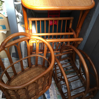 決まりました【近日処分！！】籐の家具 ＊ 3点セット！