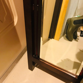 ミラー　レトロ　木製の画像