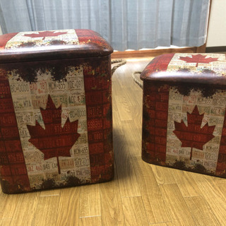 新品スツールBOX 大小　2個セット