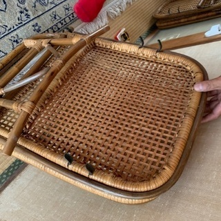 籐のテーブルと座椅子　値下げ‼️の画像