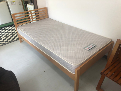 【リサイクルサービス八光　田上店　配達・】木目　シングルベッド
