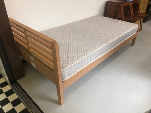 【リサイクルサービス八光　田上店　配達・】木目　シングルベッド