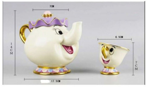 製造終了品 ディズニー　美女と野獣　ポット夫人 ティーセット