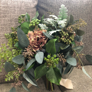 ブーケ　ブートニア　髪飾り　セット　結婚式　造花　3点セット