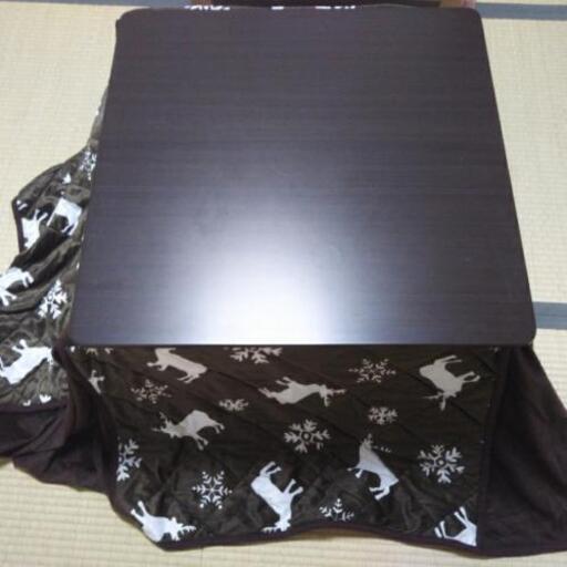 折り畳み式こたつ 正方形タイプ 一人用 掛け布団セット COSY GKV-0001 ダークブラウン