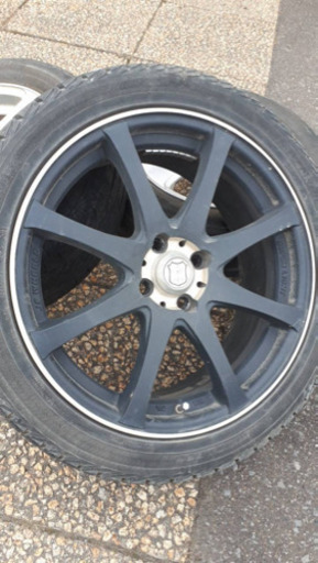 札幌市内配送無料！値下交渉可！17インチホイール4本セット　PCD100 4穴　7J+45 おまけタイヤ付