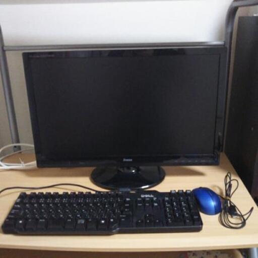 取引者決定 iiyama  パソコンモニター画面pro Lite E2278HD\u0026DELLキーボード\u0026コード付きマウス 中古