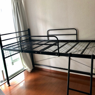 宮付き ロフトベッド ブラック