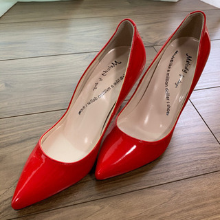 【未使用】ヒール　赤　24cm の画像