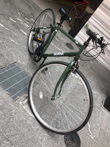 自転車 700c クロスバイク モスグリーン