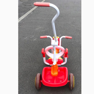 🌈アンパンマン‼️🌈乗用玩具　幼児用三輪車　補助棒あり🚚無料配送🚚の画像