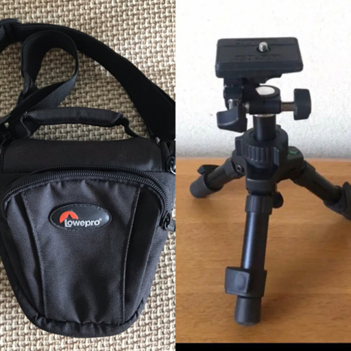 【取引中です】SLIK ミニ II  卓上三脚 2段と、lowe proのカメラバッグ