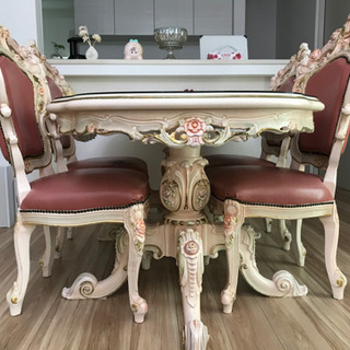 ロココ調ダイニングテーブルセット