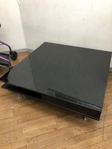 センターテーブル ローテーブル ブラック 黒 大川家具 ガラス?自社配送時?代引き可?※現金、クレジット、スマホ決済対応※