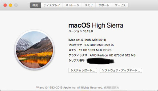【美品】Apple iMac mc309j/a 21.5インチ (Mid 2011)