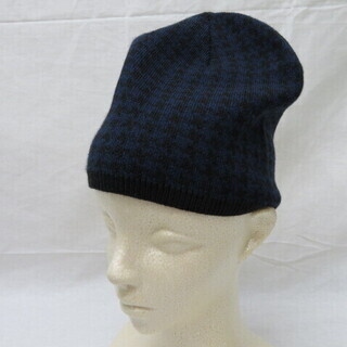未使用 個性派 ニット帽子 約54cm　紫/黒 
