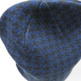 未使用 個性派 ニット帽子 約54cm　紫/黒 の画像