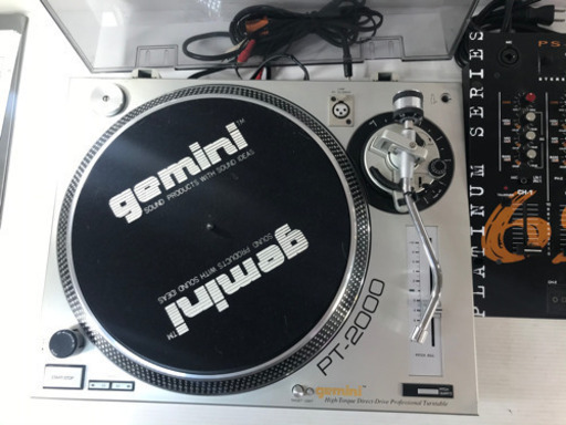 アナログDJ セット gemni ターンテーブル PT-2000 DJ ミキサー PS－626PRO 訳あり セット 中古