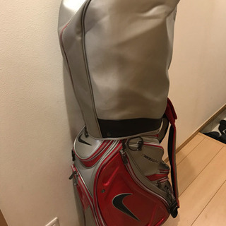 【美品】ナイキ☆キャディバック_赤×シルバー