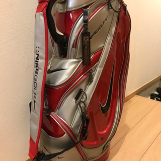 【美品】ナイキ☆キャディバック_赤×シルバーの画像