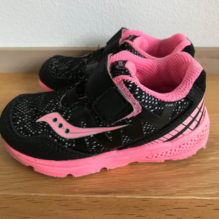 SAUCONY サッカニー 13cmキッズスニーカー　ST56909 黒×ピンク　ベビーの画像