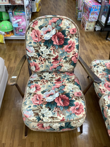 アームチェア　ERCOL  花柄　布