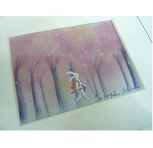 札幌【17枚セット うさぎのアートポスター】25×20cm miyuki Aoshima