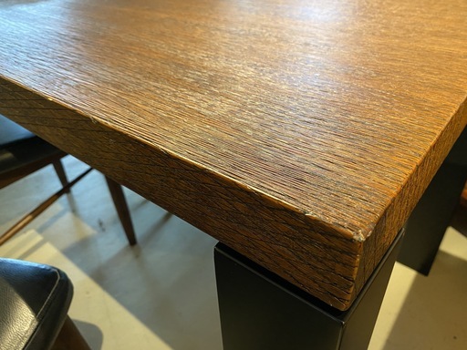 ミキモク ダイニングテーブルセット テーブル チェア 5点セット 茶×黒 中古品