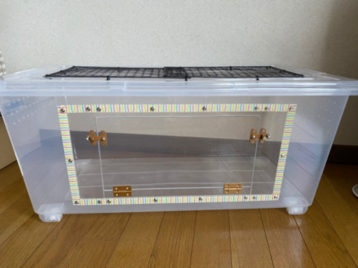 ☆レトロ風衣装ケース改造ケージ☆前面開閉式アクリル板3mm