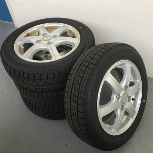 値下げ‼️ブリヂストンVRX155/65R14バリ山イボあり2019年製ダイハツ純正アルミホイール付4本セット14×4.5J +45スタッドレス