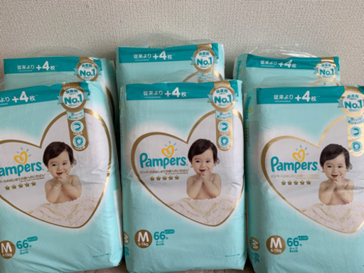 未使用パンパース紙おむつ　Mサイズテープ12セット