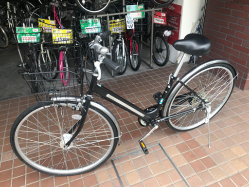 27インチ　軽快車　外装6段変速　ledオートライト　音鳴りにくいローラーブレーキ　ブラック