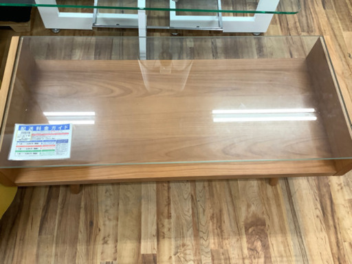 ガラストップローテーブル　UNICO ブラウン