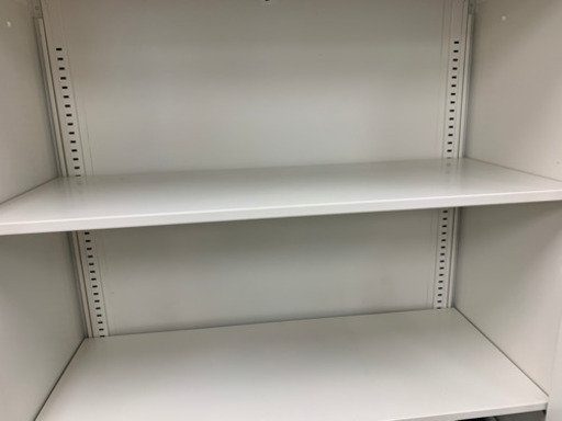 鍵付き両開き2段書棚