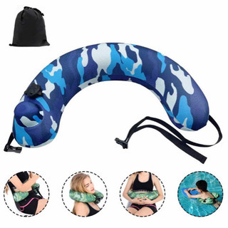 お譲り先決まりました。新品未使用、浮き輪 調節可能 多機能 携帯用 U型まくらの画像