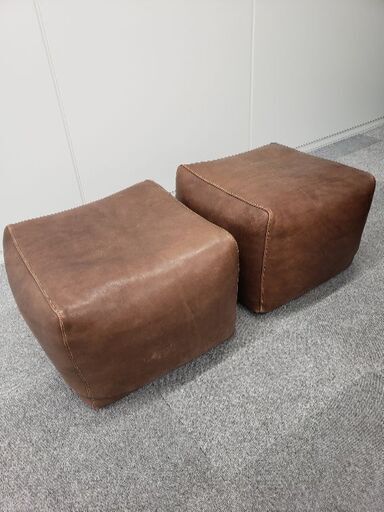 レザー調オットマン　2点セット
