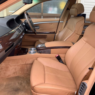 検2年付!! BMW 750Li 後期 低走行4.9万キロ!! 希少ベージュレザー サンルーフ Rモニター E66 新品バッテリーの画像