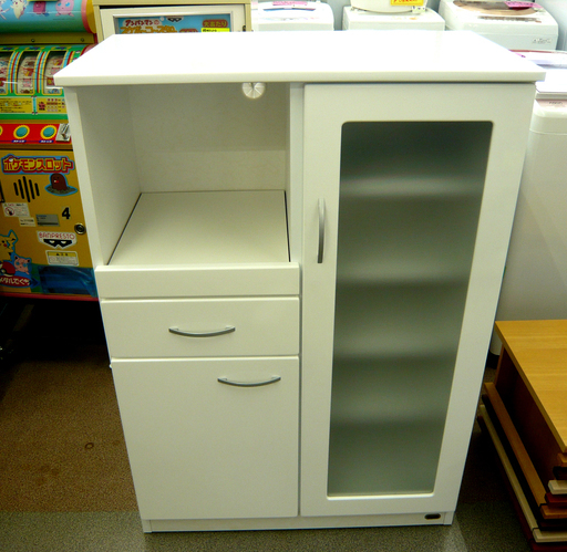 ミドルレンジボード 白エナメル 幅75㎝ キッチンボード 食器棚