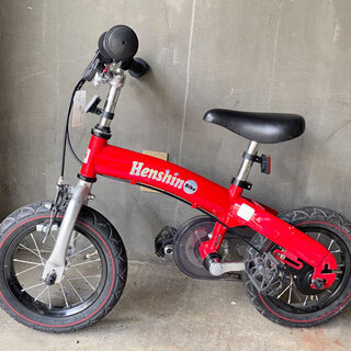へんしんバイク 子供用 自転車 赤 レッド  中古 Henshi...