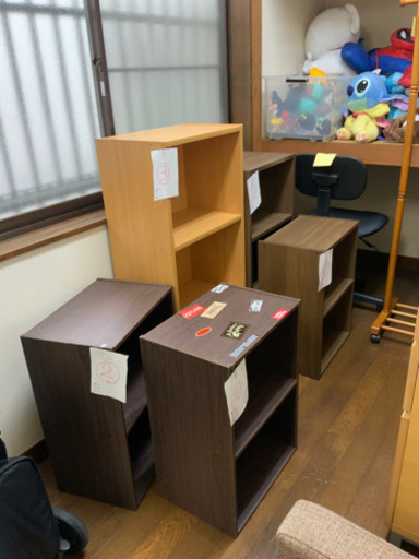 500円〜1000円！！棚　4点　色々　カラーボックス　茶色　3段　2段　ボックス　収納ケース　家具　^_^