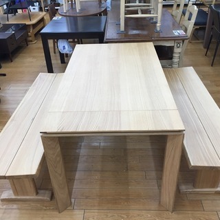 【トレファク鶴ヶ島店】大川家具　エクステンションダイニングセット　150cm幅