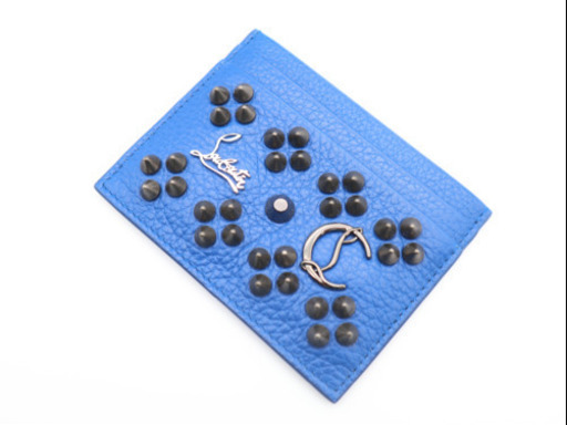 《Christian Louboutin/カードケース》ブルー ABランク 美品