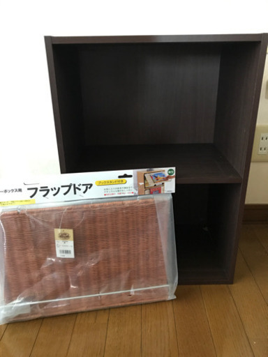 二段カラーボックス＋フラップドア
