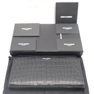 SAINT LAURENT/ラウンドファスナー長財布》ABランク 箱 袋 美品