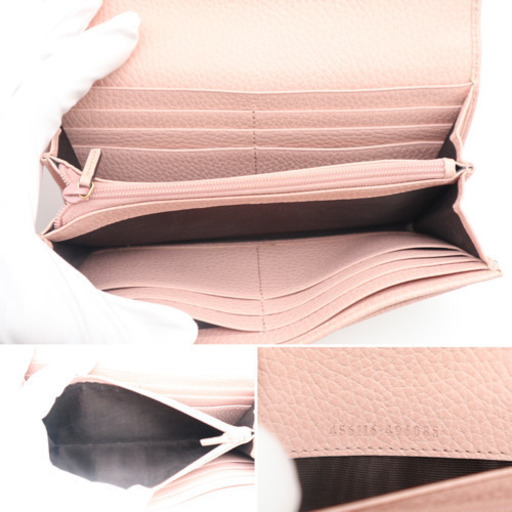 《GUCCI/マーモント ロングウォレット》ABランク 456116 ピンク 箱