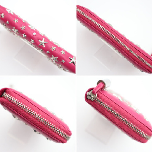 《JIMMY CHOO/スタースタッズ ラウンドファスナー長財布》Aランク 美品