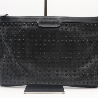 JIMMY CHOO/スタースタッズ クラッチバッグ》 ブラック Bランク