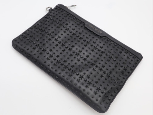 《JIMMY CHOO/スタースタッズ クラッチバッグ》 ブラック  Bランク