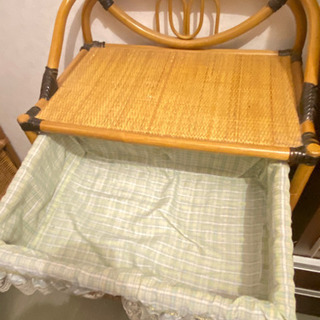 素敵なラタン家具②☆ブルー☆キャスター付きの画像